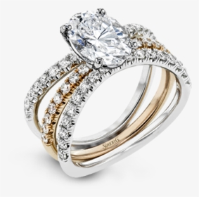 18k White & Rose Gold Wedding Set Diamond Showcase, HD Png Download, Free Download