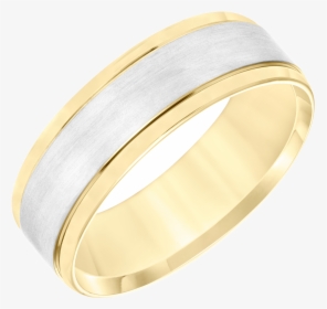 Men"s 7mm Carved Satin Center Wedding Band In 14k Two - Bangle, HD Png Download, Free Download