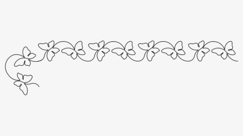 Butterfly Butterfly Border Design Black And White, HD Png Download, Free Download
