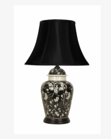 Elegant, Black, Hand Painted Temple Jar Ceramic Table - Early Settler Bedside Lamps, HD Png Download, Free Download