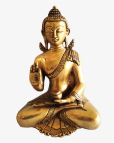 Golden Meditating Buddha Brass Statue, 5 X 9 Inch, - Statue, HD Png Download, Free Download
