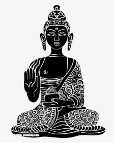 Buddhahood Buddhism Drawing Silhouette - Buddhism Black And White Png, Transparent Png, Free Download