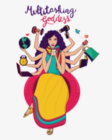 Modern Indian Woman Cartoon, HD Png Download, Free Download
