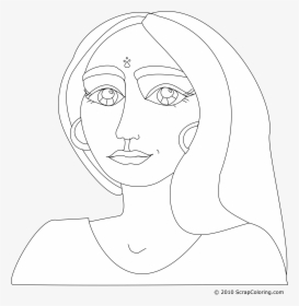 Indian Woman Face Coloring Page, HD Png Download, Free Download