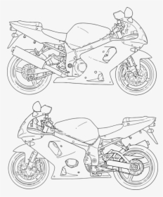 Transparent Bike Racing Clipart - Motorcycle Outline Vector Free, HD Png Download, Free Download