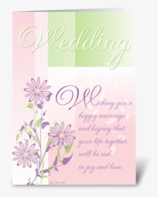 Pastels And Flowers Wedding Card Greeting Card - Clematis, HD Png Download, Free Download