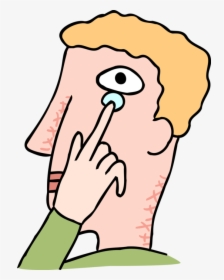 Vector Illustration Of Finger Putting In Contact Lens - Contact Lens Cartoon Png, Transparent Png, Free Download