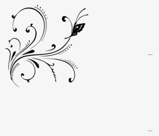 Black Butterfly Swirl Clip Art At Clker - Wedding Card Design Vector, HD Png Download, Free Download