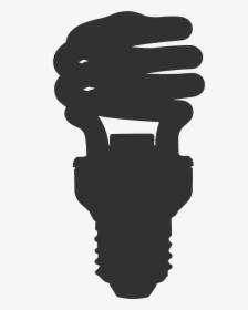 Silhouette Of Energy-efficient Light Bulb - Fluorescent Light Bulb Png, Transparent Png, Free Download