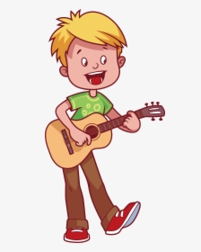 Boy Playing Guitar Clipart - Play The Guitar Drawing, HD Png Download, Free Download