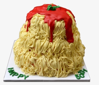 Spaghetti With Tomato Sauce Cake, Chocolate Cake Decorated - Birthday Cake, HD Png Download, Free Download