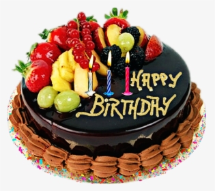 #happy Birthday Cake #candles #fruit - Happy Birthday July 9, HD Png Download, Free Download