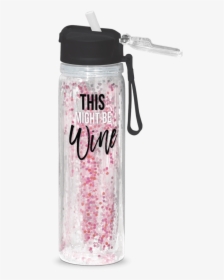 Glitter Pink Water Bottle, HD Png Download, Free Download