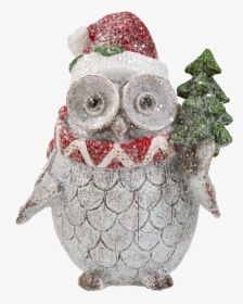 Owl With Christmas Cap - Figurine, HD Png Download, Free Download
