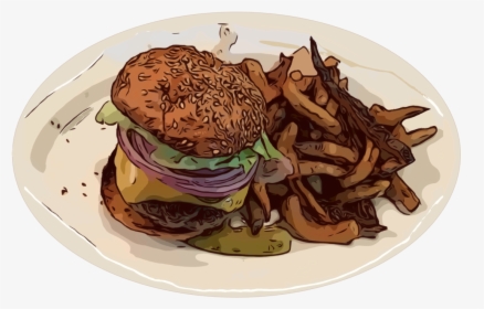 Cuisine,side Dish,buffalo Burger - Cheeseburger, HD Png Download, Free Download
