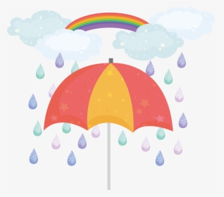 Rainbow Umbrella Computer File - Umbrella And Rain Png, Transparent Png, Free Download