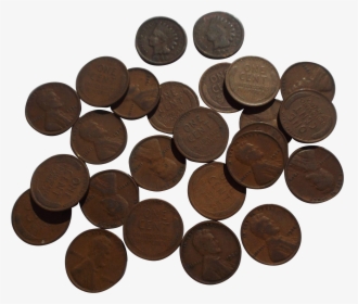 One Half Roll Of Lincoln Wheat Pennies With 2 Indian - Coin 100 Pennies Png, Transparent Png, Free Download