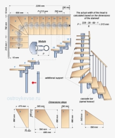 An Example Of The Location Of The Staircase Kompact - Лестница В Частном Доме Размеры, HD Png Download, Free Download