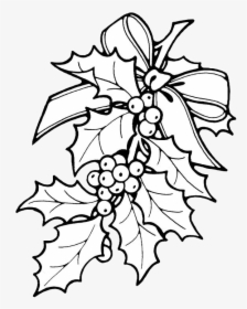 Printable Christmas Ornament Patterns Christmas Holly - Christmas Holly Coloring Pages, HD Png Download, Free Download