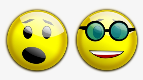 Smiley Glossy Yellow Surprised Png Image - Sad And Happy Face Clipart, Transparent Png, Free Download