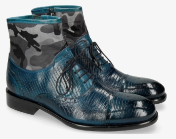 Ankle Boots Patrick 4 Guana Mid Blue Textile Camo - Melvin & Hamilton, HD Png Download, Free Download