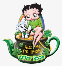 Betty Boop Saint Patrick"s Day With Pudgy - St Patricks Day Clipart Betty Boop, HD Png Download, Free Download