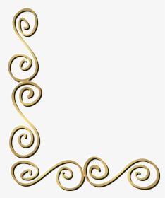 Gold Swirls Corner Frame Border Decor Decoration Decals - Corner Gold Border Png, Transparent Png, Free Download