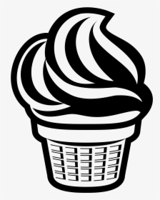 Ice Cream Emoji Black And White , Png Download - Ice Cream Emoji Black, Transparent Png, Free Download