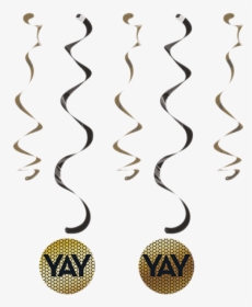 Black & Gold Foil Decor Dizzy Dangler Swirls Yay Hanging, HD Png Download, Free Download