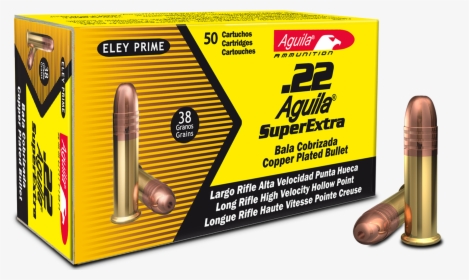 Aguila 1b222335 Super Extra 22 Long Rifle 38 Gr Hollow - Aguila Super Extra 22lr, HD Png Download, Free Download