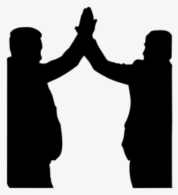 Silhouette, Five, High, Clap, Fist, Hand, Hello, Men - High Five Silhouette Png, Transparent Png, Free Download