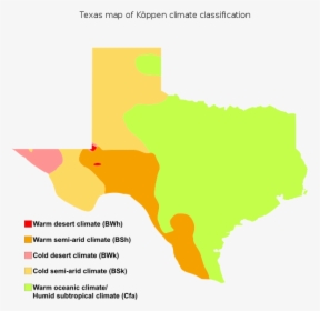 Texas Map Of Köppen Climate Classification - Climate Types In Texas, HD Png Download, Free Download