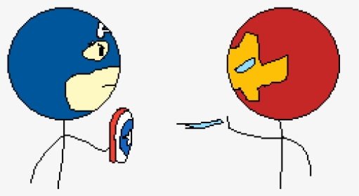Captain American Civil War But With Stickfigures Clipart - Cartoon, HD Png Download, Free Download