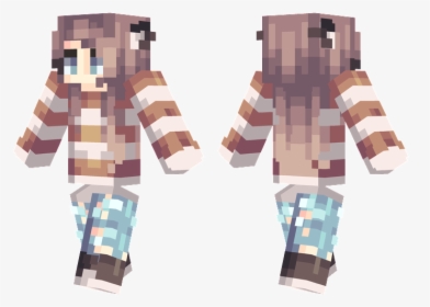 Striped Fox Mc Skins, Minecraft Skins, Gun, Handgun, - Minecraft Skin Autumn Girl, HD Png Download, Free Download