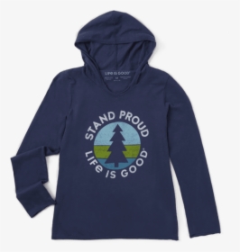 Girl"s Stand Proud Pine Girls Hooded Smooth Tee - Hoodie, HD Png Download, Free Download