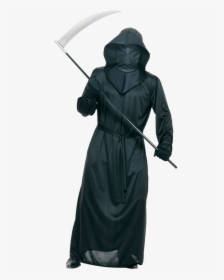 Executioners Black Hooded Costume Robe - Halloween Black Mesh Mask, HD Png Download, Free Download