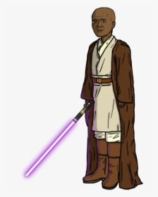 Mace Windu Png - Mace Windu Cartoon Drawing, Transparent Png, Free Download