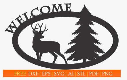 Deer Dxf Welcome, HD Png Download, Free Download