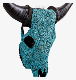 Decorated Cow Skull // Xl Horns , Png Download - Working Animal, Transparent Png, Free Download