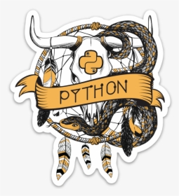 Transparent Python Clipart - Bull Skull And Snake Tattoo, HD Png Download, Free Download