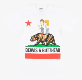 Beavis And Butthead California T-shirt White Mens Retro - Vintage California Flag, HD Png Download, Free Download