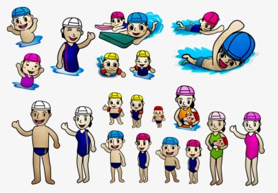 Kawaii People Swimming, Swimming People, Kawaii, Swim - スイミング イラスト, HD Png Download, Free Download
