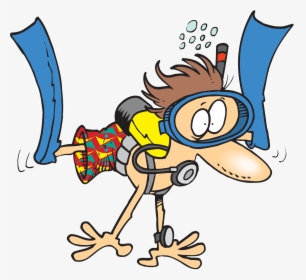 Clipart People Swimming - Clipart Scuba Diver Cartoon, HD Png Download, Free Download