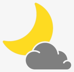 Simple Weather Icons Cloudy Night - Cloudy Night Weather Symbol, HD Png Download, Free Download