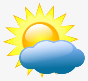 Partly Cloudy Summer Sun And Cloud Clip Art Weather - Weather Symbol For Partly Cloudy, HD Png Download, Free Download