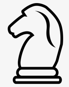 Horse Outlined Chess Piece - Pieza De Ajedrez Caballo Blanco, HD Png Download, Free Download