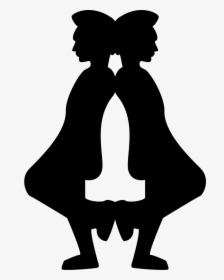 Gemini Sign Of Zodiac - Symmetrical Animal Silhouettes, HD Png Download, Free Download