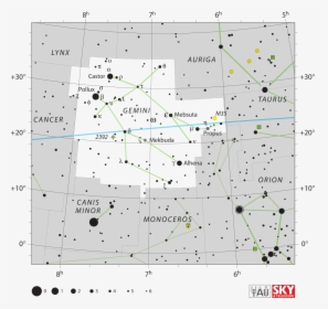 Gemini Constellation Map, HD Png Download, Free Download