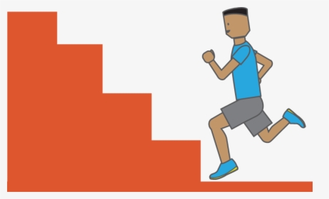 Student Running Up Steps - Running Across Finish Line, HD Png Download, Free Download