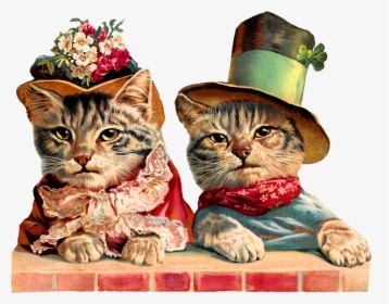 Cats Animal Image Humorous Victorian Image Clipart - Victorian Cats, HD Png Download, Free Download